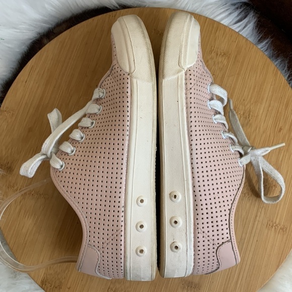 Rag & Bone | Standard Issue Perforated Low Lace Up Pink Leather Sneakers 37 / 7 - Picture 14 of 17